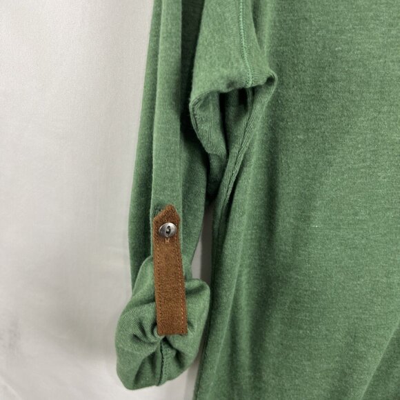 Lauren Ralph Lauren Green Henley w/ Faux Leather Embellishments Womens Size L - Picture 2 of 11